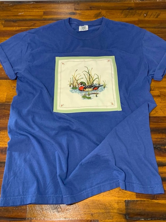 Comfort Colors Tops - Comfort Colors Blue Short Sleeve Tee with Vintage Duck Graphic